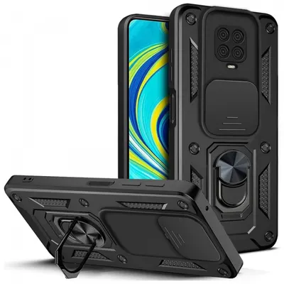 Husa pentru Xiaomi Redmi Note 9S / Note 9 Pro / Note 9 Pro Max, Techsuit, CamShield, Neagra