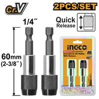 Prelungitor Bits cu Eliberare Rapida Set 2buc 60mm INGCO ABH20601 – Rapiditate si Precizie in Lucrarile de Insurubare
