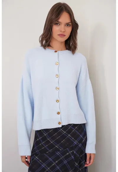 Pulover dama - Tricot - Albastru deschis