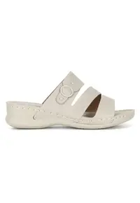 Papuci dama - sintetic - gri - tocul plat -