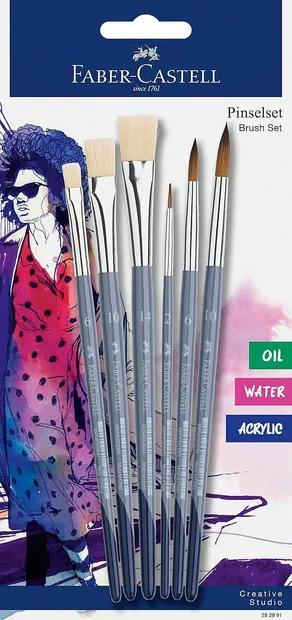 Set pensule pentru pictură Faber-Castell - 6 bucăți