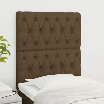 vidaXL Tăblie de pat maro închis 80x7x118/128 cm, material textil