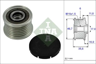 Fulie Alternator Mercedes C (cl203), C T-Model (s203), C (w203), Clk (c209), E T-Model (s210), E (vf210), E (w210), G (w461), G (w463), M (w163), S (w220) 2.1d-3.2d