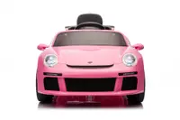 Masinuta electrica pentru copii cu licenta Porsche RUF-CTR3 Roz 12V,echipare Premium,telecomanda 2,4G,2 motoarex39w,roti EVA,scaun din piele,suspensii,usi cu deschidere,lumini LED,muzica,eleron