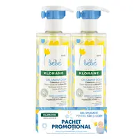 Pachet Gel spumant delicat pentru copii, Klorane Bebe | 500 ml + 500 ml