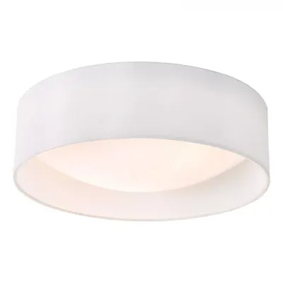 Lampa tavan Nysa 2 Light Flush White Faux Silk 40cm