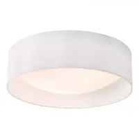 Lampa tavan Nysa 2 Light Flush White Faux Silk 40cm