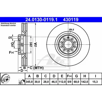 Disc frana ATE 24.0130-0119.1