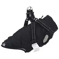 Gossi haina caini cu ham impermeabila reflectorizanta, negru, m