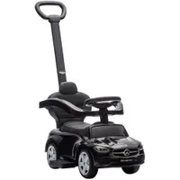 AIYAPLAY Premergător pentru copii Mercedes-Benz sub licență, mașină de împins cu mâner detașabil, 91 x 40 x 83 cm, negru | Aosom Romania