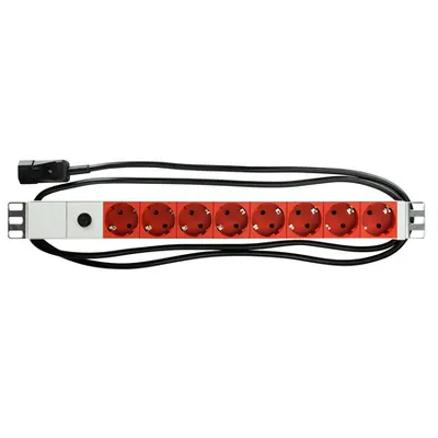 PDU 19 ptUPS, 8xSchuko Rosu, Sig 10A, ALU 1U, cabl 2m C14