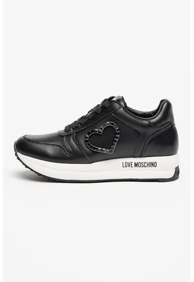 Pantofi sport low-cut de piele ecologica - Negru