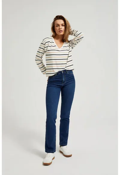 Jeansi din denim drepti - albastri - Albastru