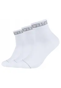 Sosete Barbati - MU32018 – 1001 - 3 Perechi - Regular Fit - Design Simplu Cu Logo - Scurti - Confortabile Si Respirabile - Bumbac - Alb - Alb