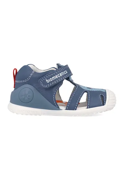 Sandale din piele cu imprimeu cu dinozauri - Albastru inchis/Rosu inchis/Crem