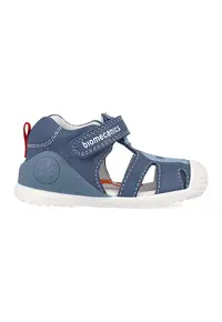 Sandale din piele cu imprimeu cu dinozauri - Albastru inchis/Rosu inchis/Crem