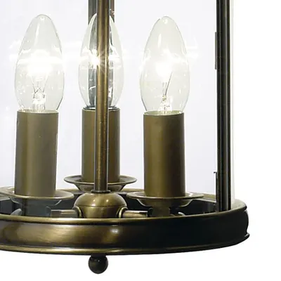 Lampa suspendata Lambeth 3 Light Lantern Dual Mount Antique Brass