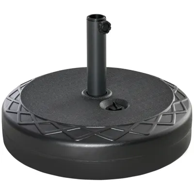 Outsunny Bază de Umbrelă Rotundă din Plastic Rezistent 30kg, Ø55x14cm, Ideală pentru Stabilitate, Ușor de Mutat, Negru | Aosom Romania