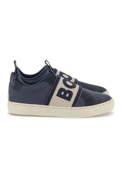 Pantofi sport slip-on cu logo - Bleumarin