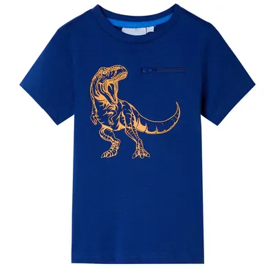 Tricou de copii cu mâneci scurte albastru închis, 140