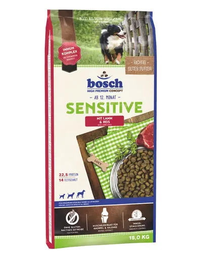 BOSCH Sensitive Hrana uscata cu miel si orez pentru cainii adulti cu intolerante alimentare 15 kg