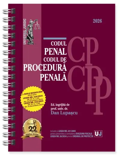 Codul penal și Codul de procedură penală. Ianuarie 2026 - Ediție spiralată - Hardcover - Dan Lupaşcu