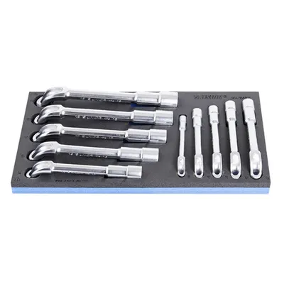 Set de capete cu chei inelare dublu cotite in suport de plastic