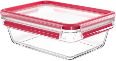 Cutie de sticlă pentru alimente Tefal - Clip & Close, 1,3 L, roșu
