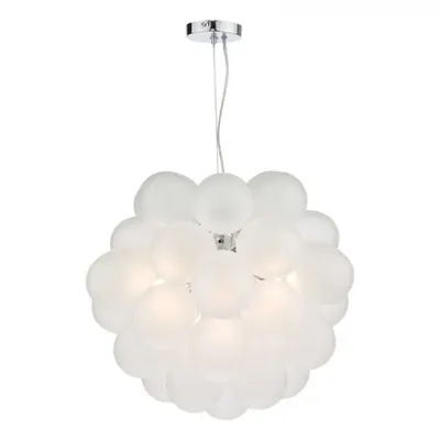 Lampa suspendata Bubbles 6 Light Pendant Polished Chrome Frosted Glass