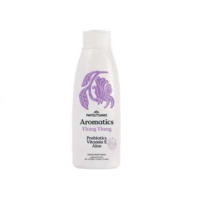 Gel de dus 100 vegan Aromatics Ylang Ylang cu prebiotice si vit E 650 ml
