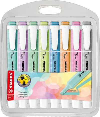 Set de etichete text Stabilo Swing Cool - Pastel 2, 8 culori