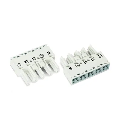 Socket; 5-pole; Cod. A; 4,00 mm²; white