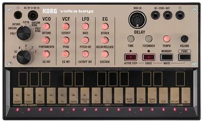 Sintetizator Korg - Volca Keys, 27 clape, negru/auriu