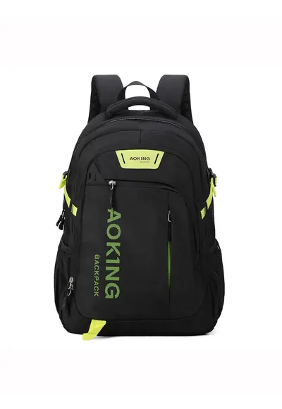 Rucsac cu imprimeu logo - Negru/Verde deschis