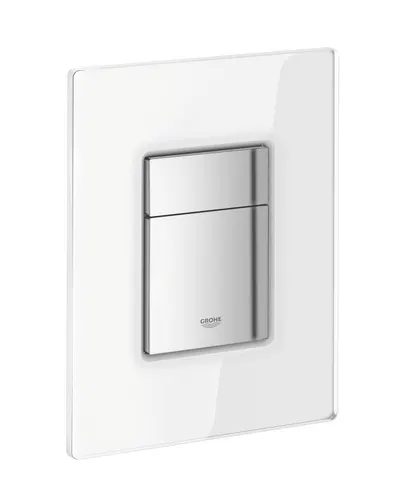 Placa de actionare Grohe Skate Cosmopolitan 38845LS0, dubla actionare, 156 x 197 mm, reversibila, sticla, Alb / Crom