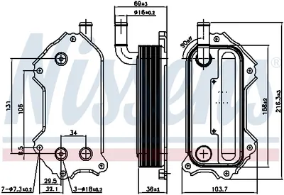 Radiator ulei termoflot potrivit LEXUS IS II; TOYOTA AURIS, AVENSIS, COROLLA, COROLLA VERSO, RAV 4 III, RAV 4 IV, VERSO 2.0D 2.2D 07.05