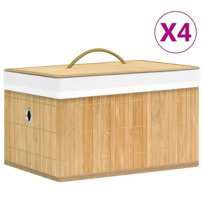 vidaXL Cutii de depozitare, 4 buc., bambus