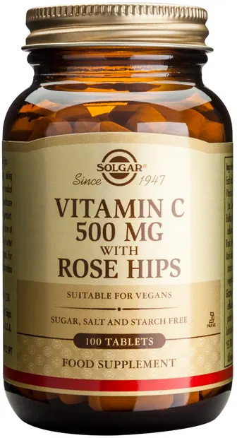 Vitamin C with Rose Hips, 500 mg, 100 tablete