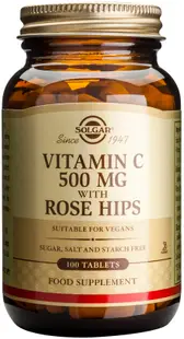Vitamin C with Rose Hips, 500 mg, 100 tablete