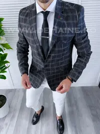 Sacou barbati in carouri slim fit B4243 20-4.3