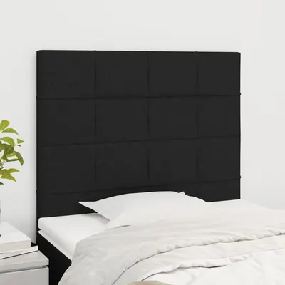 vidaXL Tăblie de pat neagră 80x5x118/128 cm, material textil