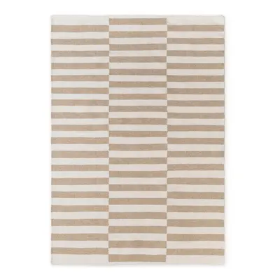 Covor alb/maro deschis reversibil/țesut manual din lână 160x230 cm Vika – Hanse Home