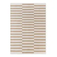 Covor alb/maro deschis reversibil/țesut manual din lână 160x230 cm Vika – Hanse Home