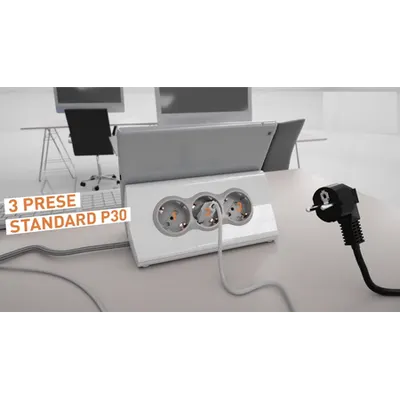Grup de prize pentru birou echipare 3 prize shuko + 2 USB