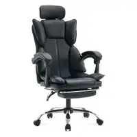 Scaun de birou tapiterie piele eco si suport de picioare OFF 4151 negru