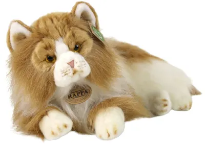 Jucărie de pluș Rappa Eco Friends - Pisică persană, bicoloră, culcată, 25 cm