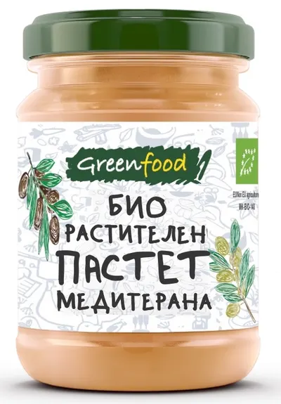 Pateu de legume organic, mediteranean, 185 g, Green Food