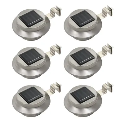 vidaXL Lămpi solare de exterior cu LED, 6 buc., alb, 12 cm, rotund