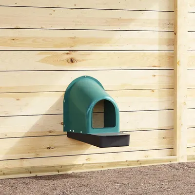 Gossi cuiburi pentru gaini, montate pe perete, 4 buc., verde inchis, plastic
