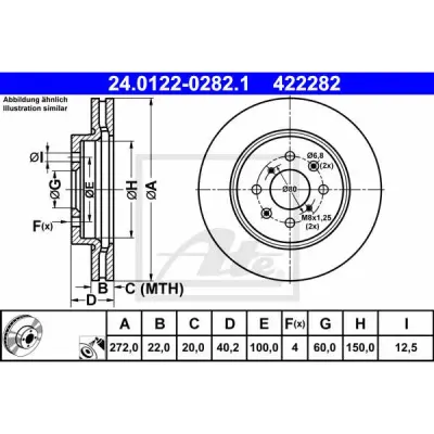 Disc frana ATE 24.0122-0282.1
